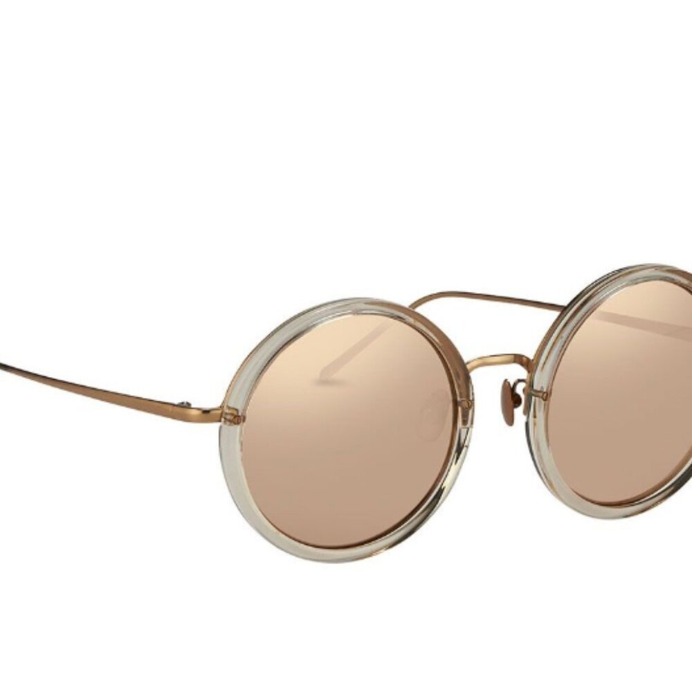 Round Linda Farrow Rose Gold Sunglasses